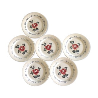 6 Digoin Sarreguemines plates, Albinque