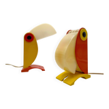 Paire de lampes Toucan design italien années 70 Enea Ferrari
