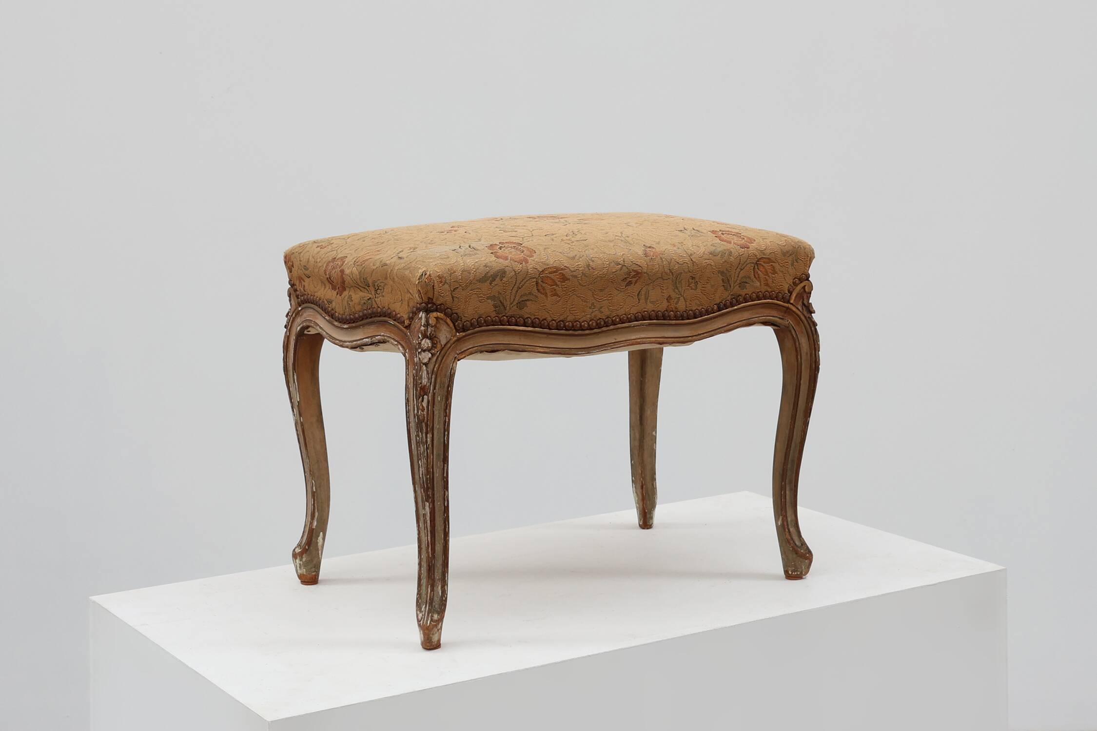 19th Century French Louis XV style piano bench or stool