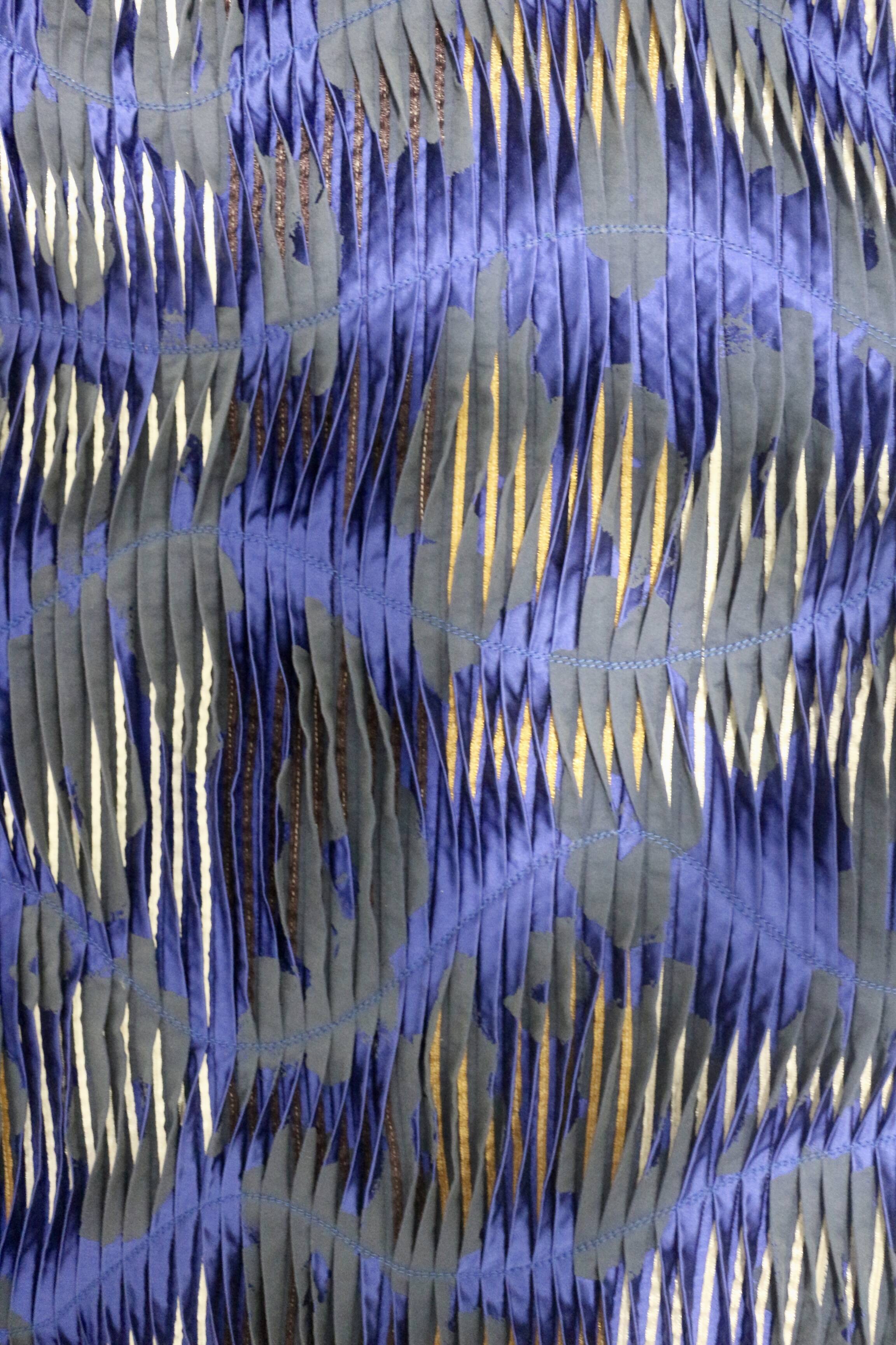 Tableau texturé contemporain Bleu imprimé  Ref cobalt