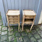 Pair of bedside table louis xv in clear raw chene