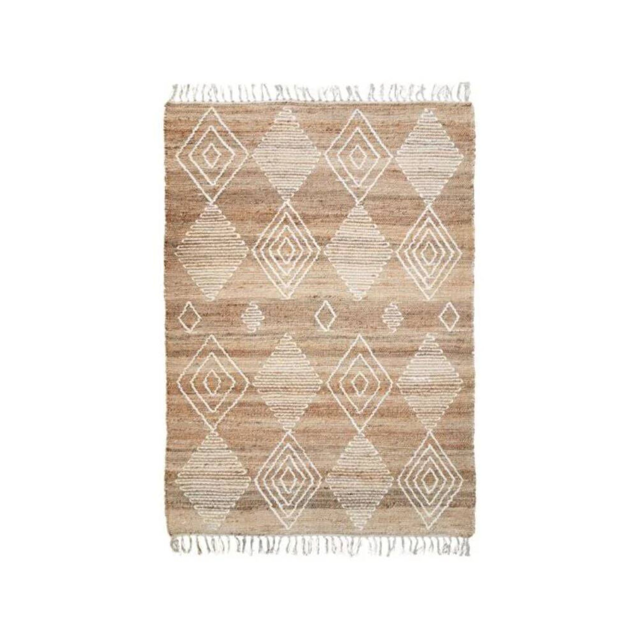 Tapis style berbère en jute naturel 120 x 170 cm