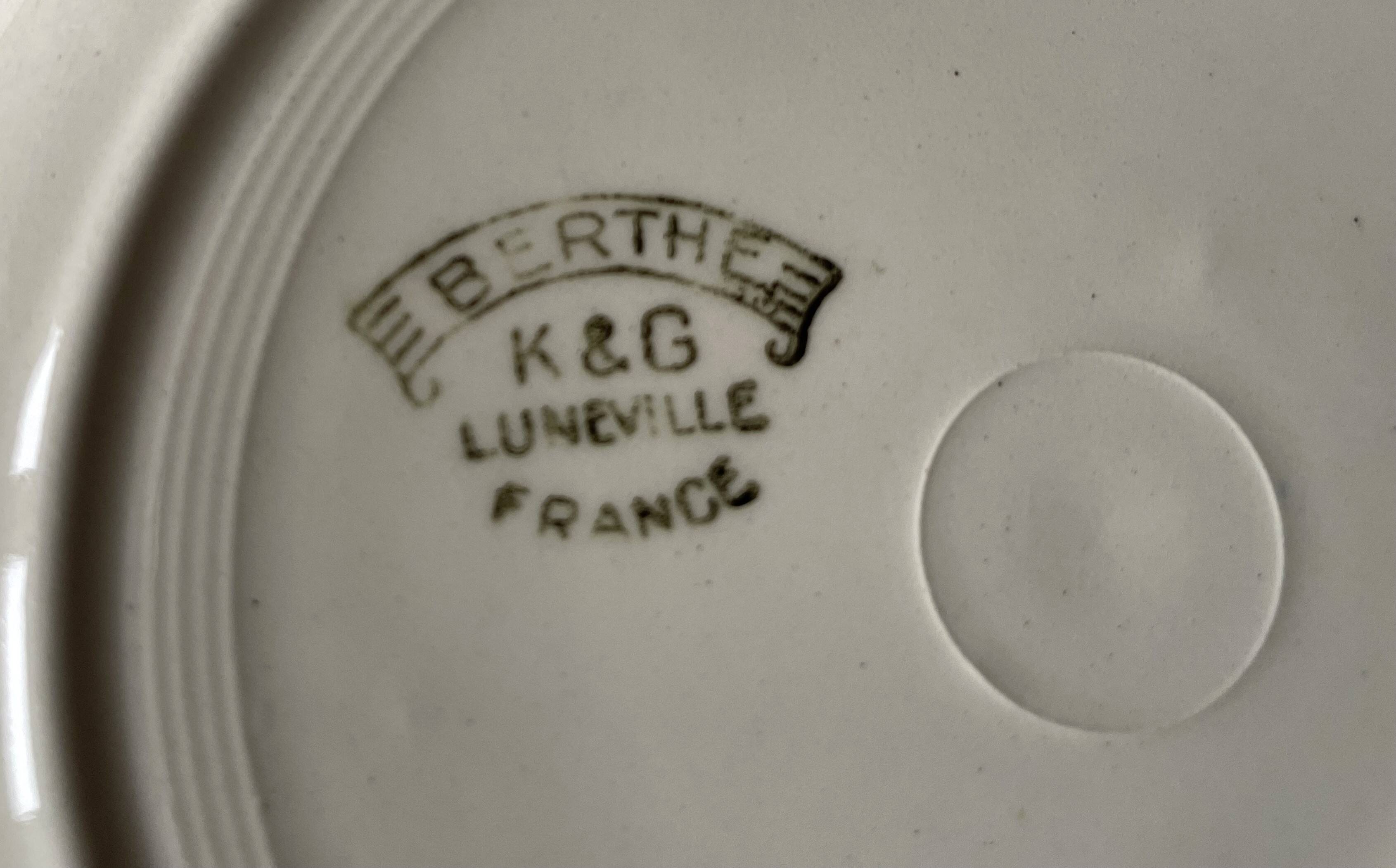 8 old earthenware plates from LUNEVILLE K & G