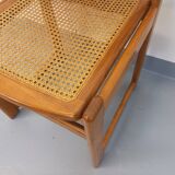 Vintage sleigh chair in beech wood and cane from the 70s and 80s
