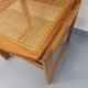 Chaise traîneau vintage en bois de hêtre et cannage des années 70 80