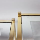 Three trundle tables gilded brass and silver 60s