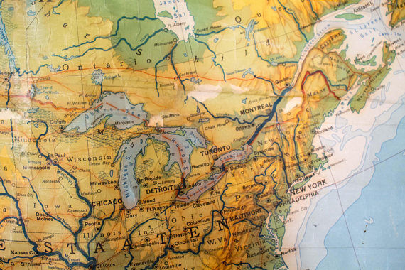 Poster "North America" ​​educational grid 1954