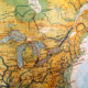 Poster "North America" ​​educational grid 1954