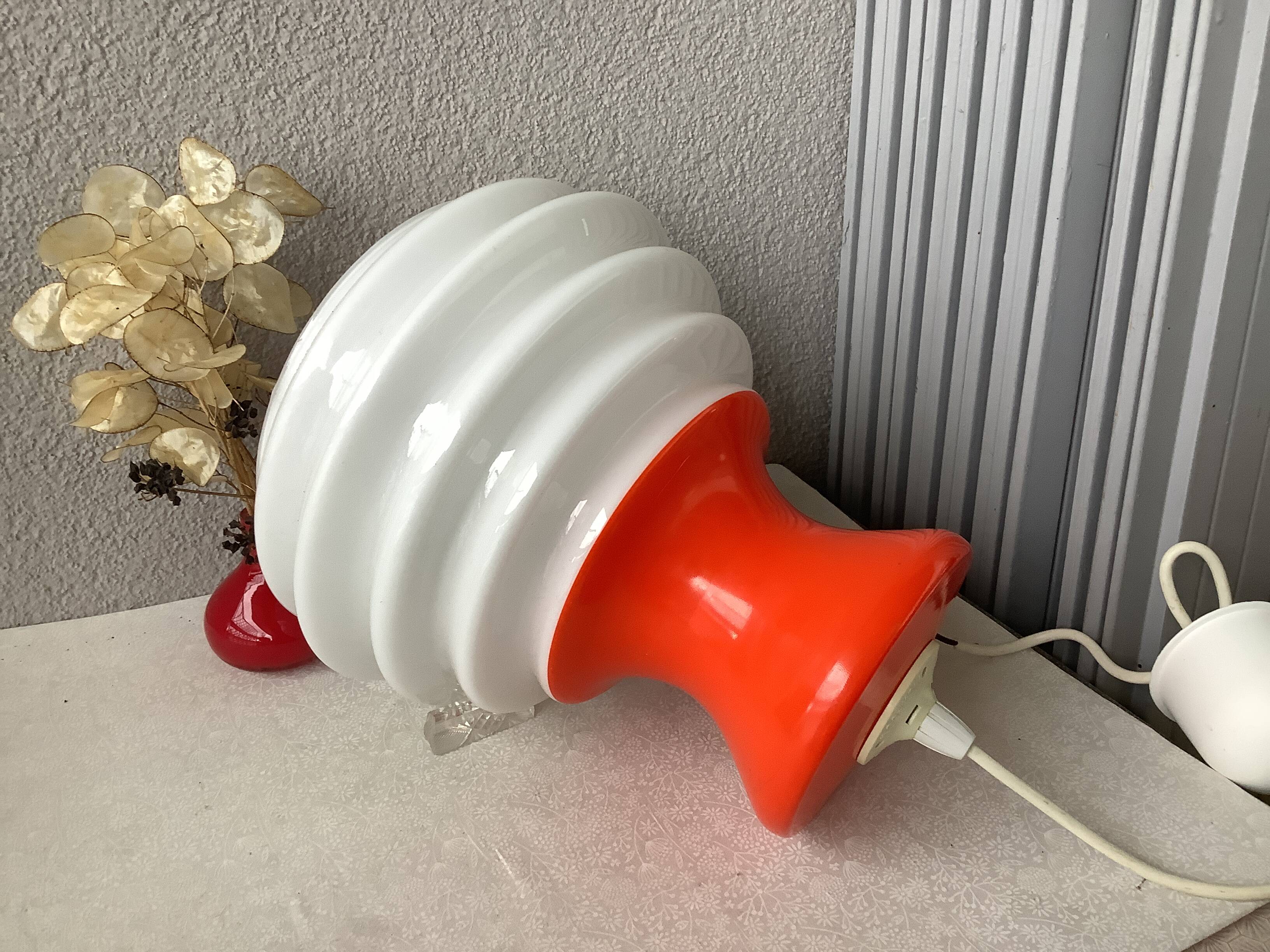 Space age opaline pendant light