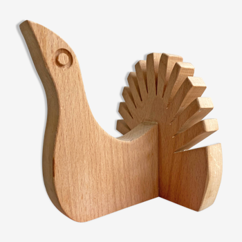 Vintage wooden peacock / bird napkin holder / decoration piece