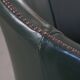 Green Cowhide Leather and Wooden Side / Dining / Desk Chair