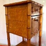 Bedside bamboo collection circa 1870 Napoleon III pitchpin cherry marble
