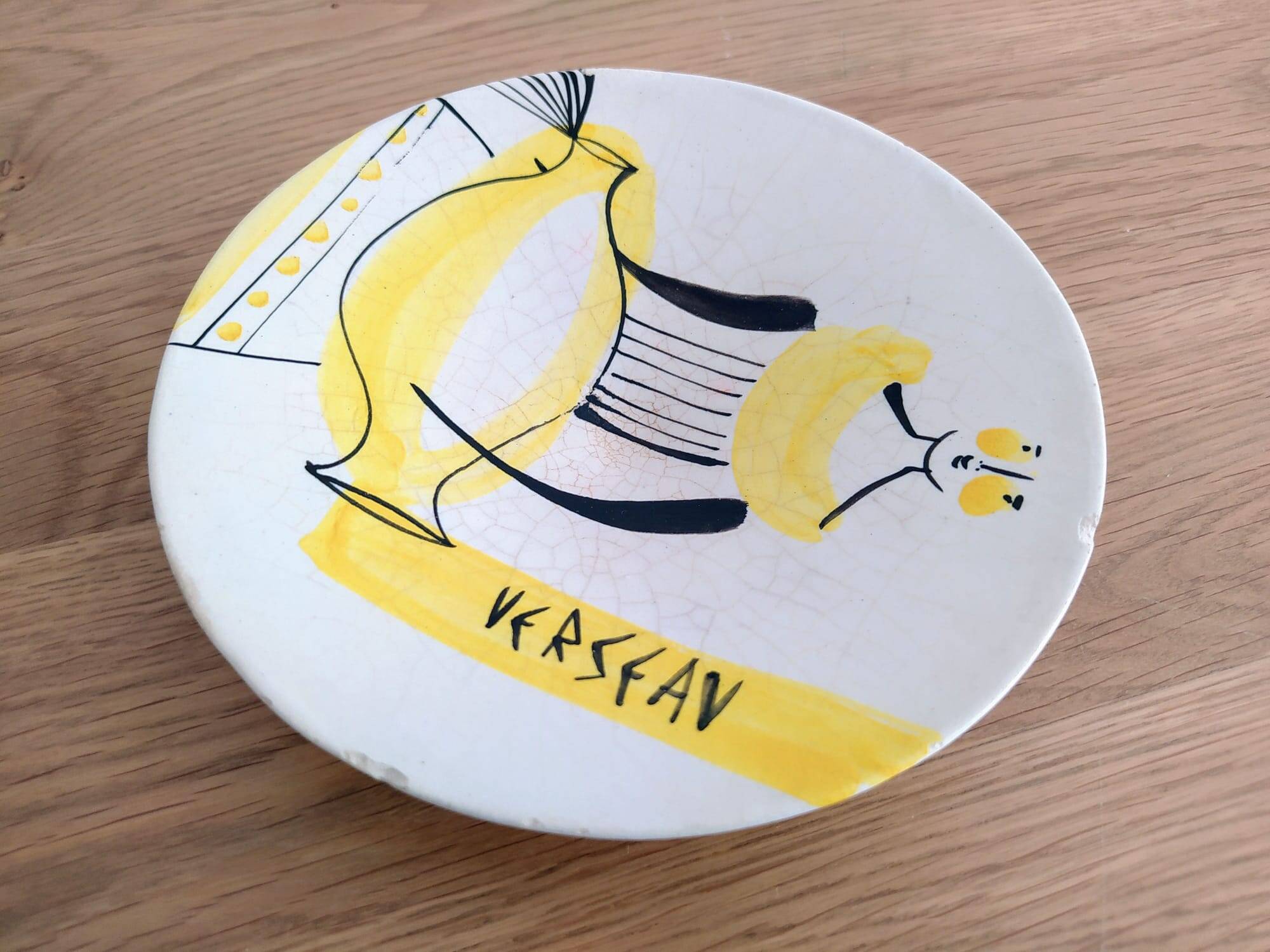 Roger CAPRON - Signed - Empty Pocket Dish "AQUARIUS" Zodiac Astrology