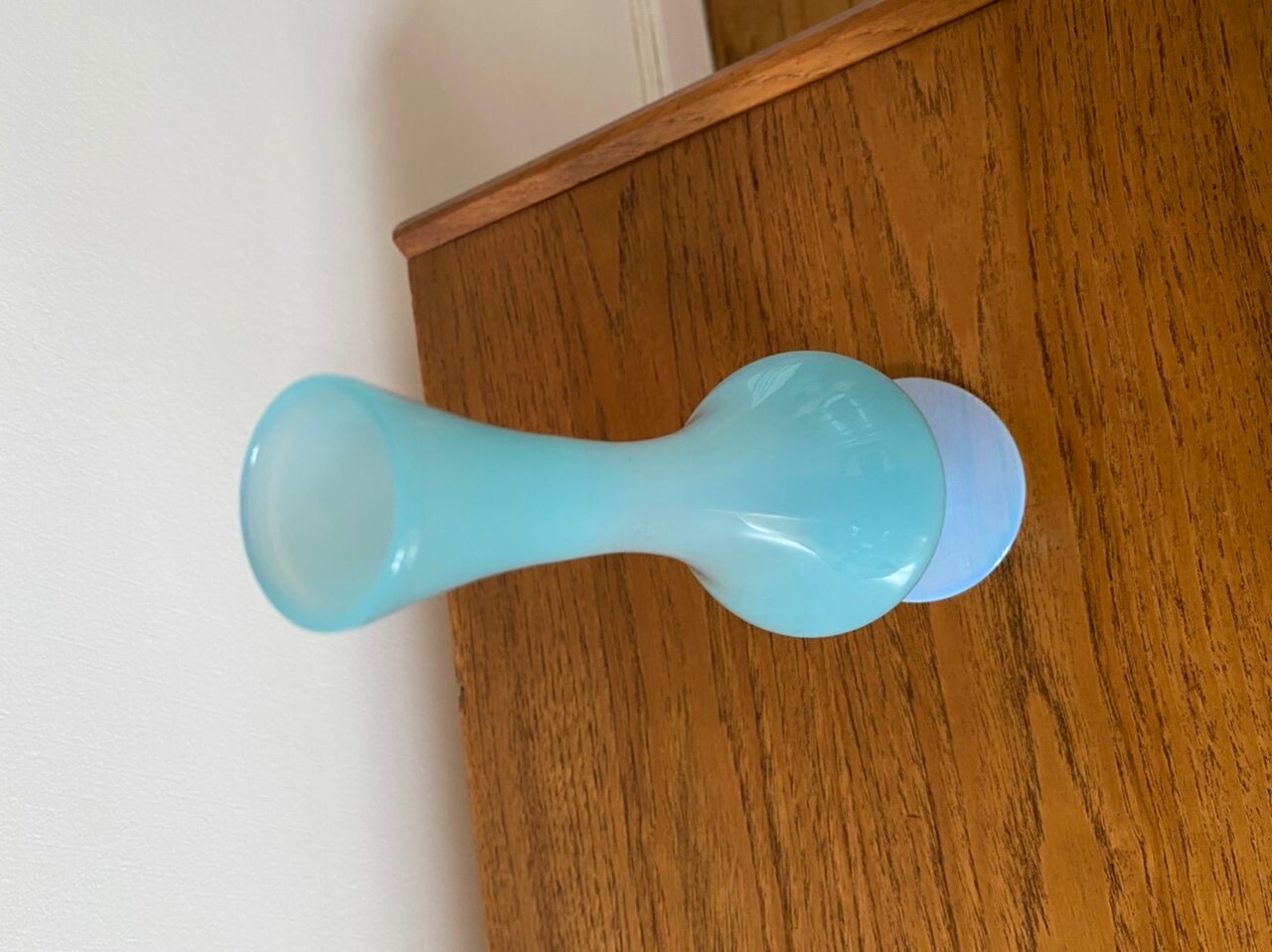 Blue opaline glass soliflore