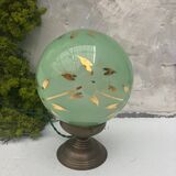 Globe table lamp in green opaline