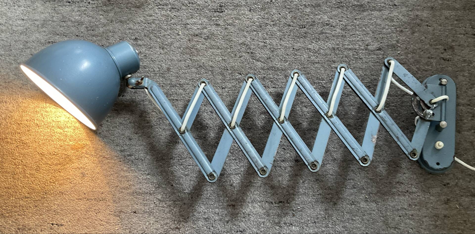Industrial scissors wall lamp from the 1960s.