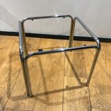 Chromium and smoked glass side table