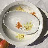 Set 3 plats Longchamp crème feuilles