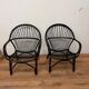 Paire de fauteuils en rotin vintage