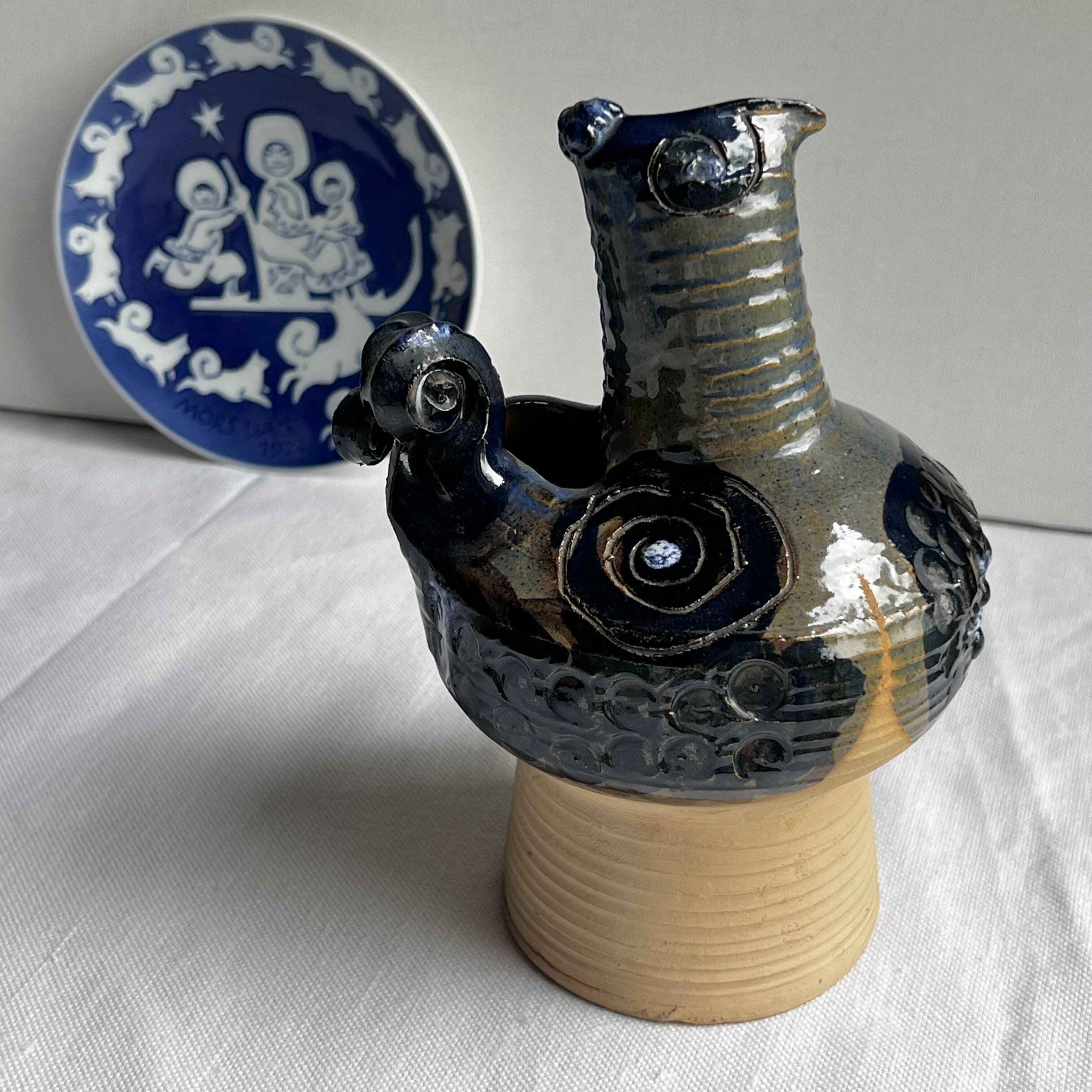 Sculpture Bird Hanne Stentoj - Vintage Danish Studio Ceramic