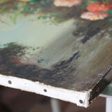 Painting bouquet old oil on canvas