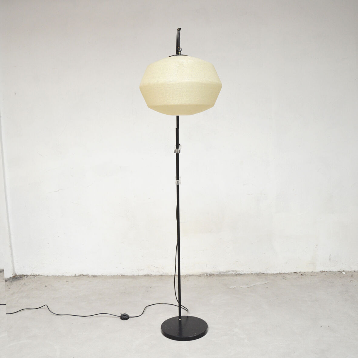 Floor lamp black adjustable arc, 1960