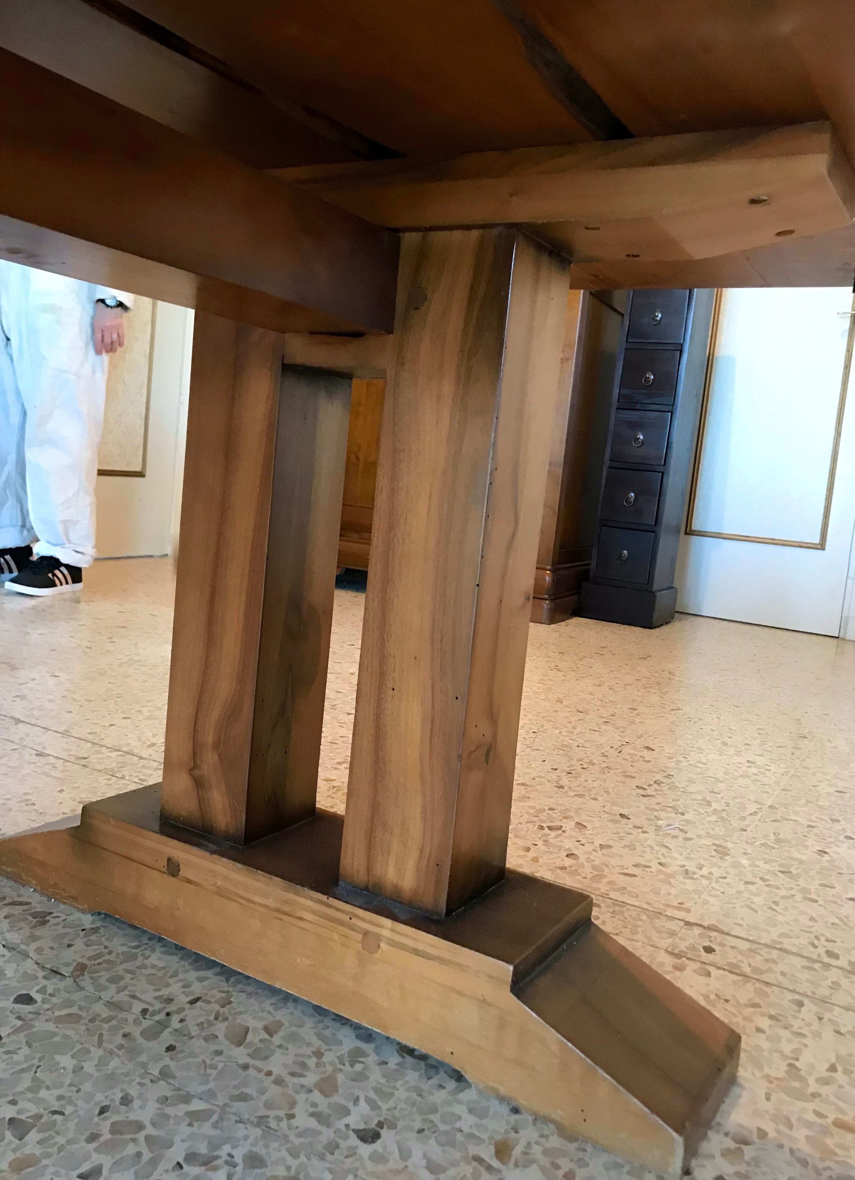 Dining table vintage solid wood refectory