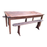 Farm table and pair of benches