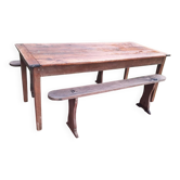 Farm table and pair of benches