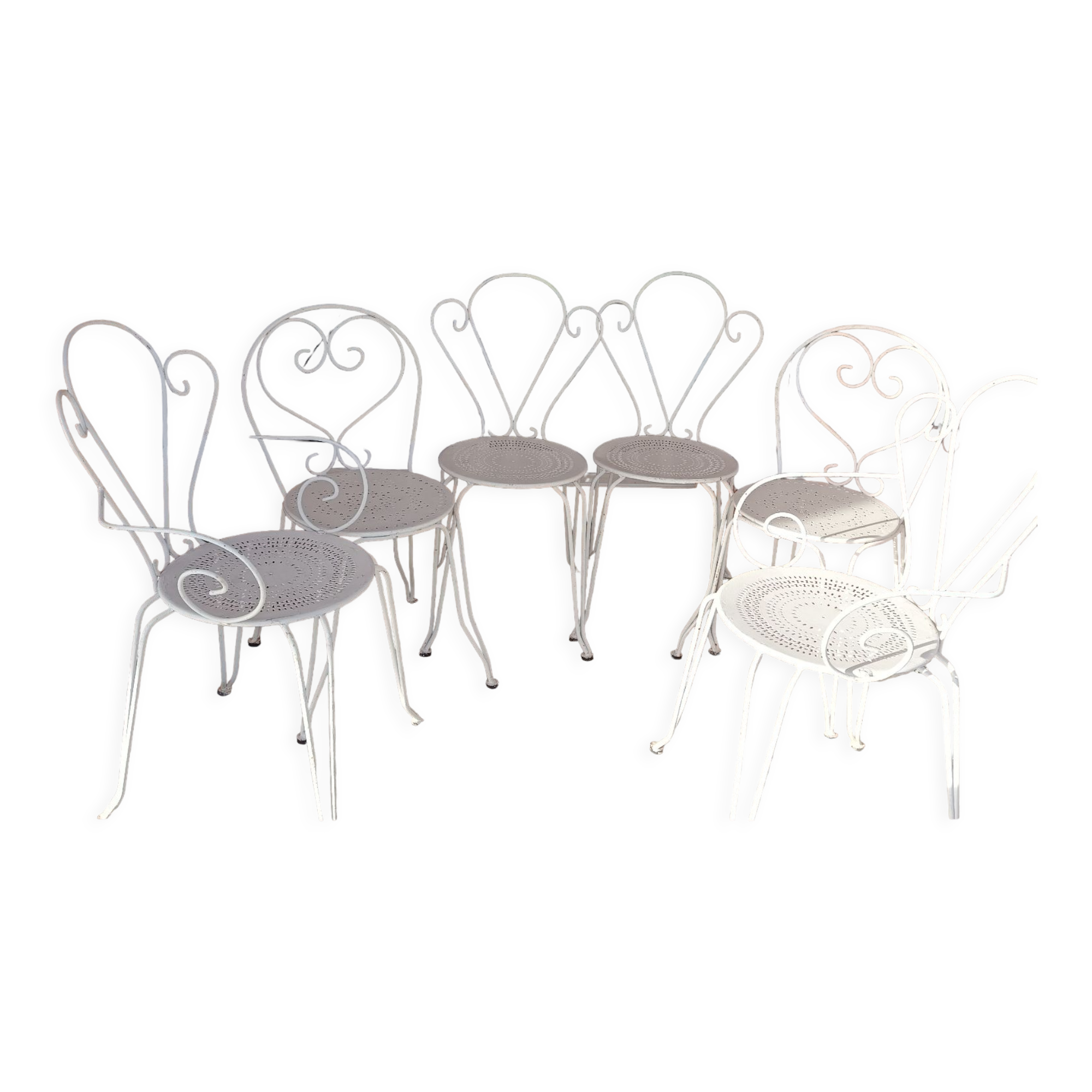 Garden furniture year 50 in white wrought iron
