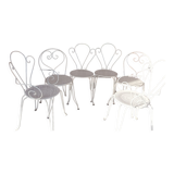 Garden furniture year 50 in white wrought iron