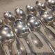 11 silver-plated dessert spoons by Christofle, Cluny pattern, striped