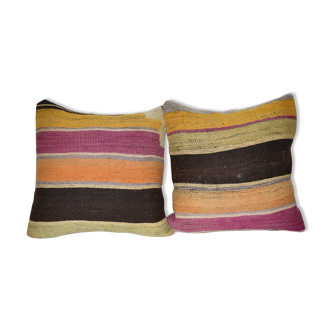 Vintage pillow store contemporary kilim turkish striped pillow covers, set of 2 ak619