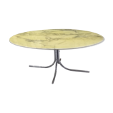 Arabescato marble oval dining table 1970