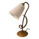Lampe vintage en fer forgé et opaline