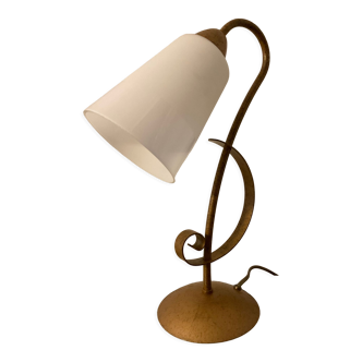 Vintage lamp in wrought iron and opaline