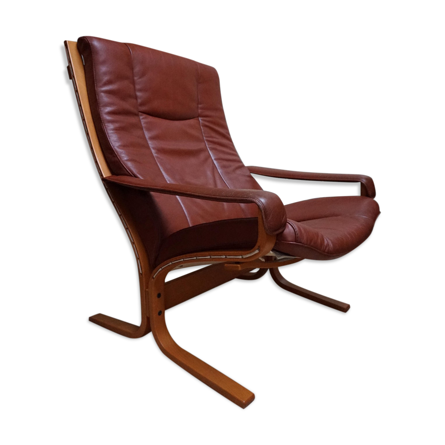 Fauteuil en cuir par Ingmar Relling pour Westnofa, Norvège, années 1970