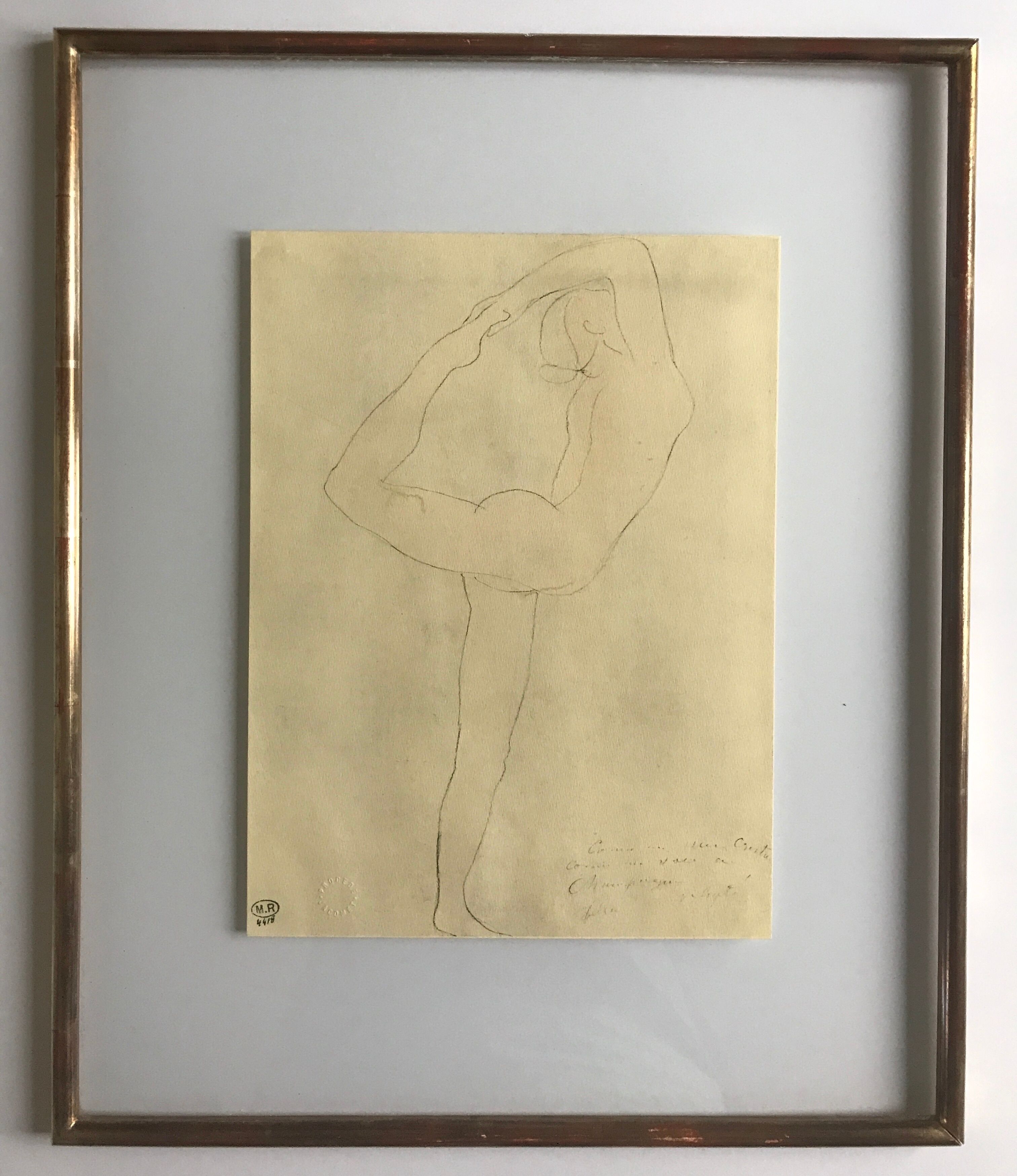 Framed printing process after a drawing by Auguste RODIN, Danseuse (1900)