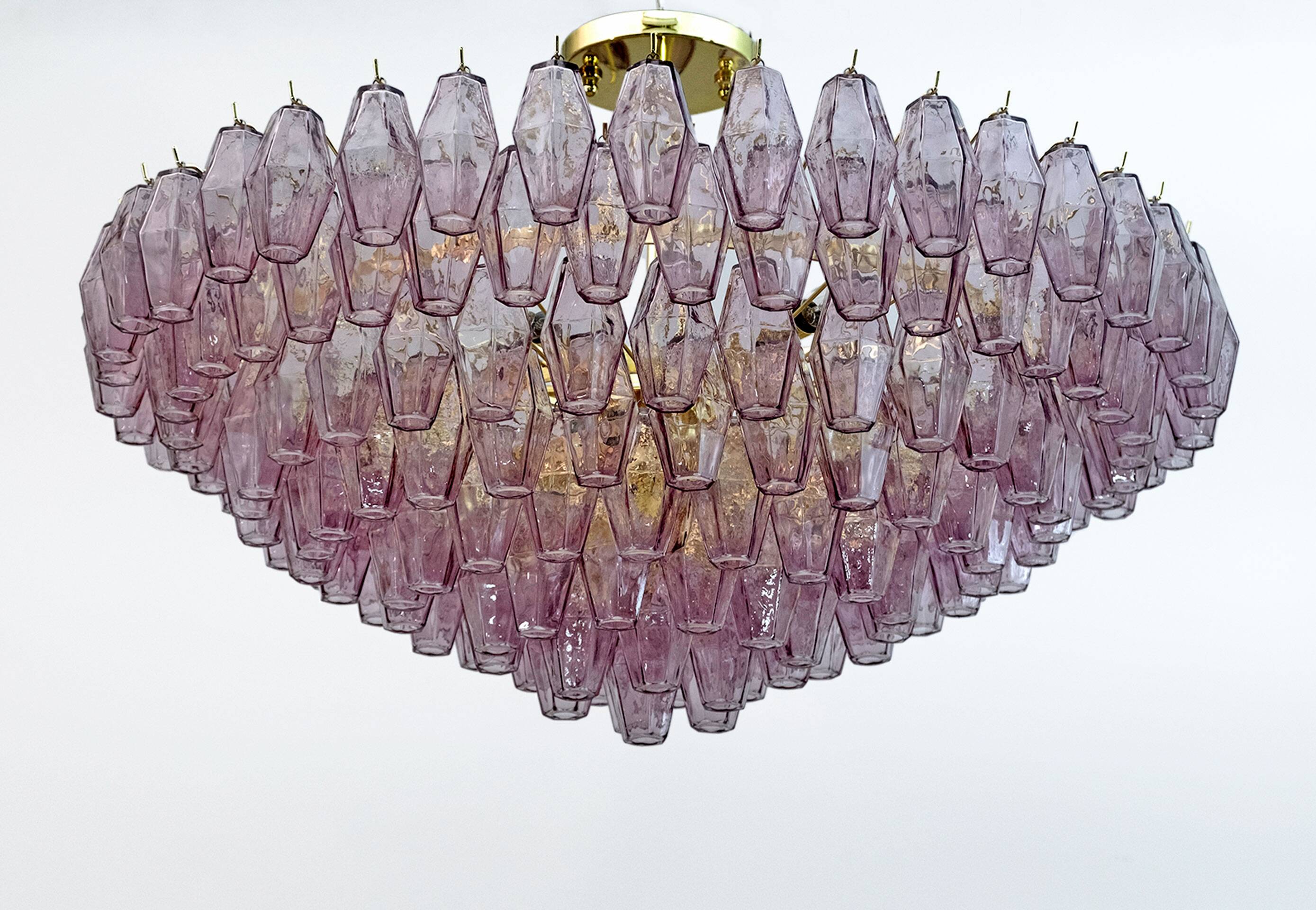 Carlo Scarpa Style Mid-Century Murano Glass Poliedri Chandelier by Venini