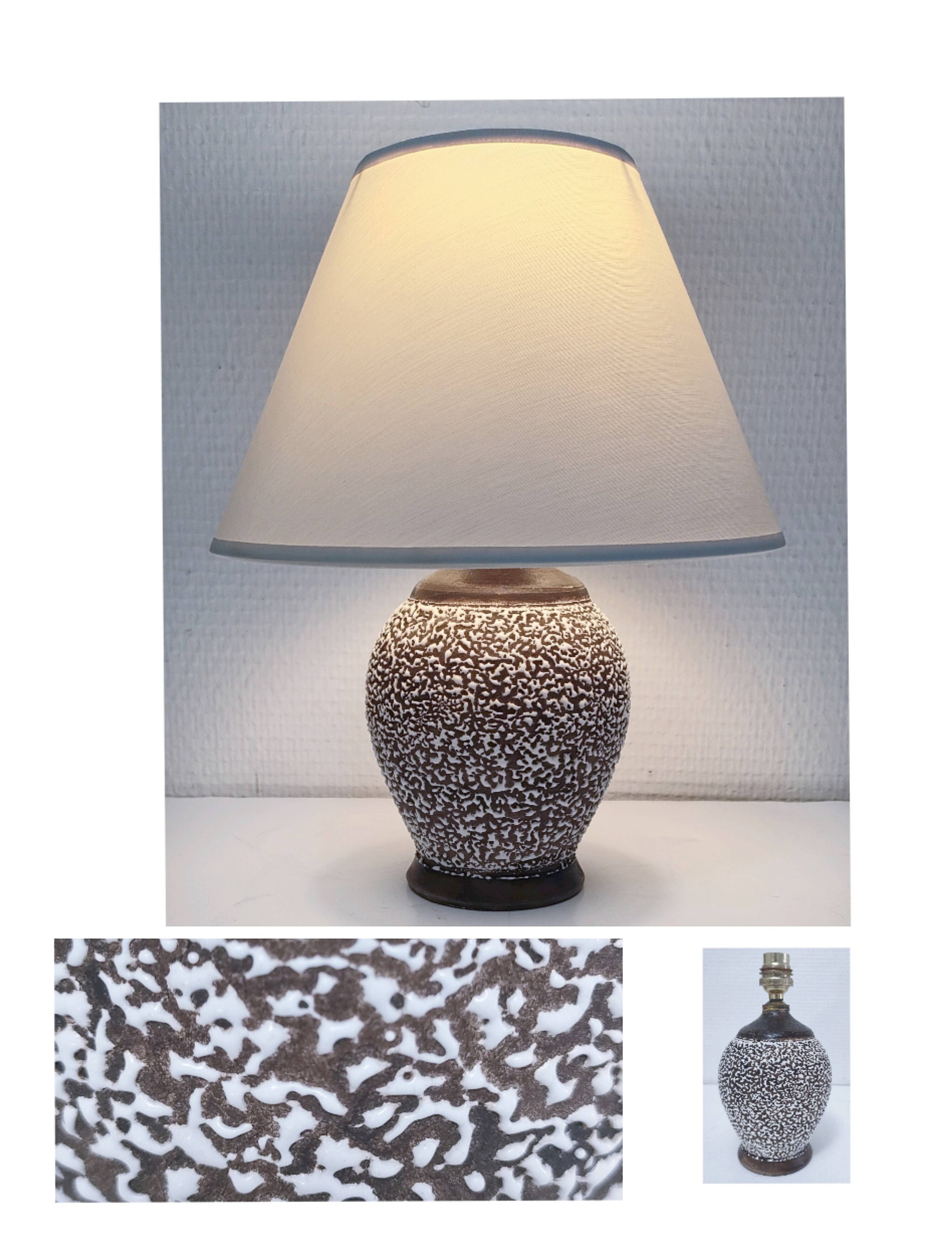 Art deco contorted ceramic lamp base in the Louis Dage Jean Besnard style from the 1930s