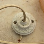 Hanging art deco chandelier in moulded glass