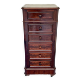 19th century mahogany and white marble bedside table