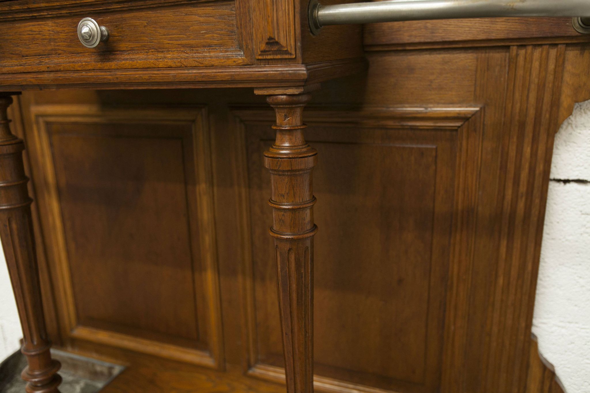 Napoleon III style walnut wardrobe, late 19th century, 3 mirrors, marble top, 8 coat hooks