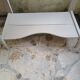 Repainted solid wood side table with lower shelf 1900