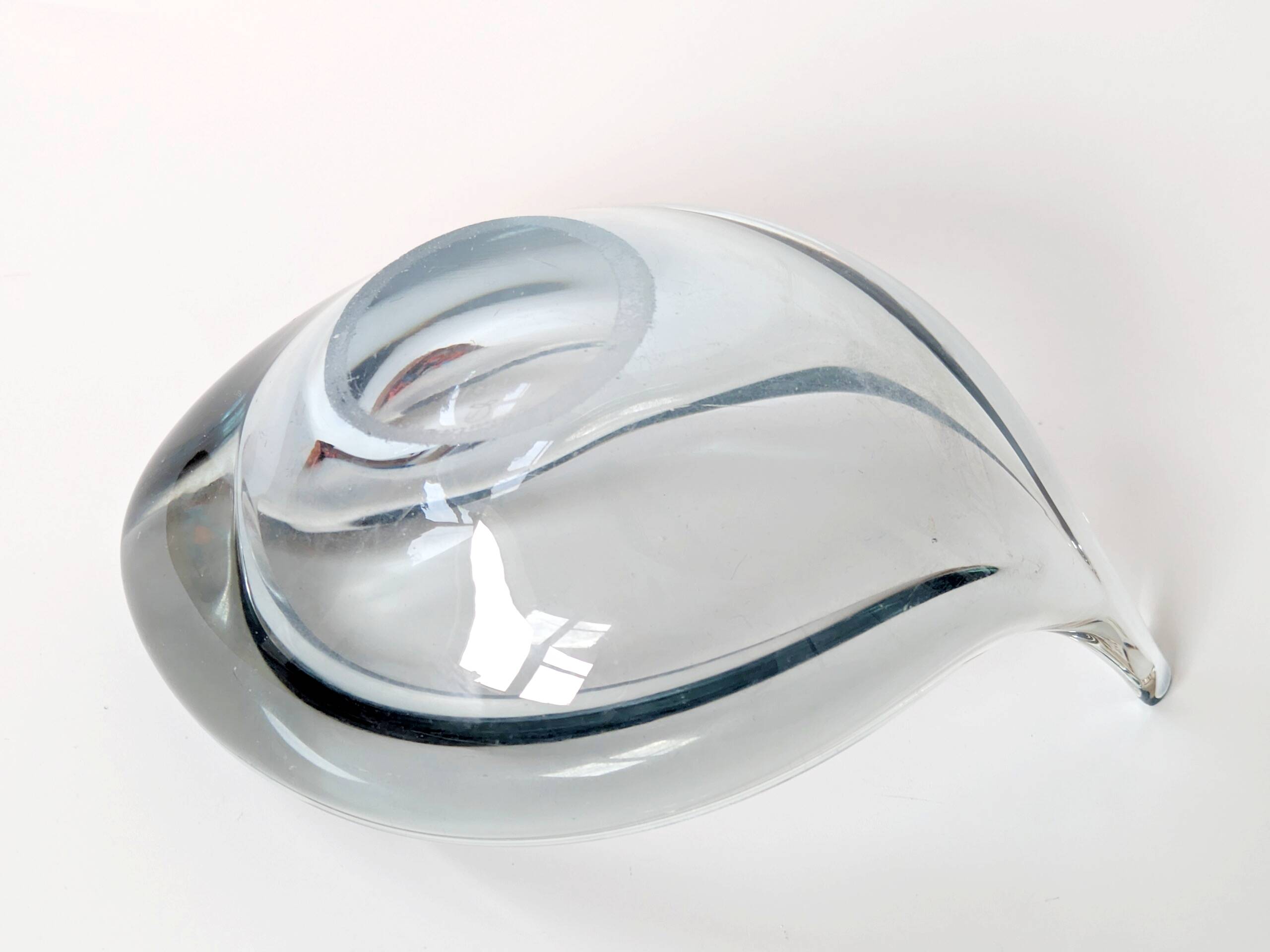 Vide poche en verra AKVA Per Lütken pour Holmegaard Danemark, années 60