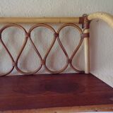 Shelf wall vintage bamboo rattan and wood