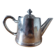 Vintage silver-plated metal teapot, pottery style
