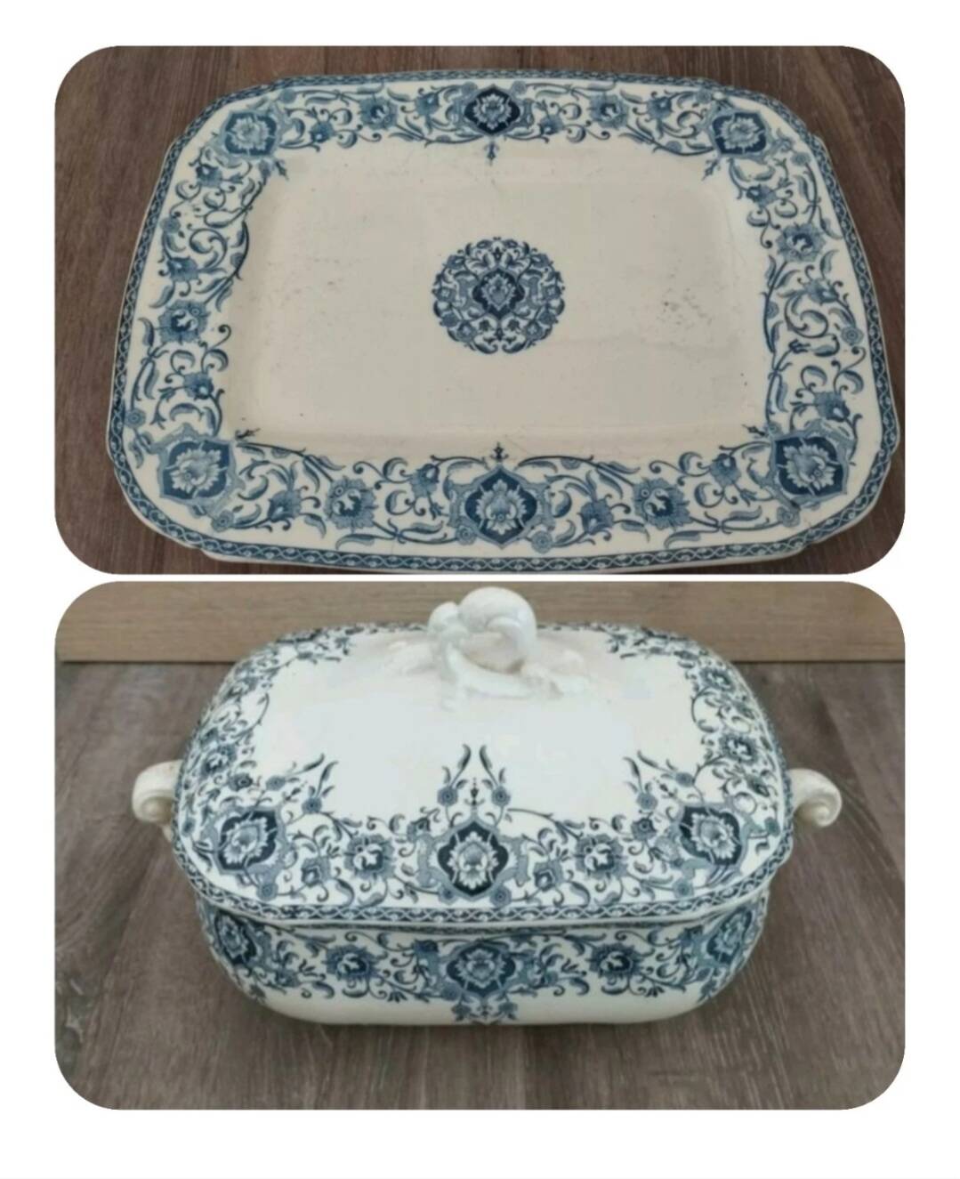 Gien soup tureen with tray / Retro/ Vintage