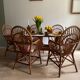 Rattan high table / smoked glass top