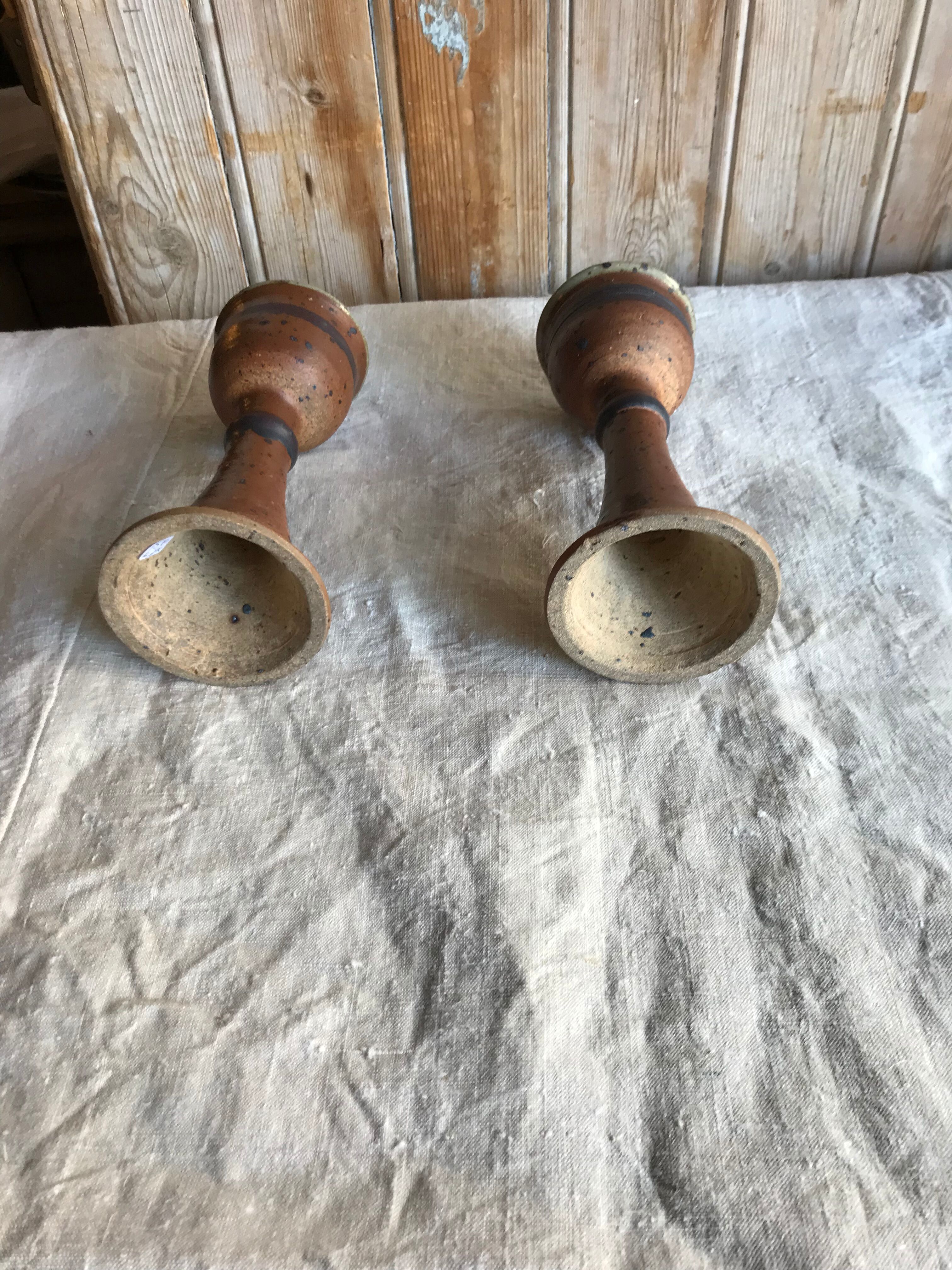 Stoneware candle holders